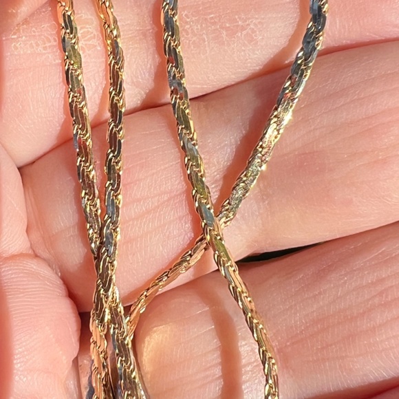 14K YELLOW GOLD FLAT SNAKE STYLE CHAIN NECKLACE UNISEX HALLMARKED APRX 15.5”LONG - Picture 3 of 16